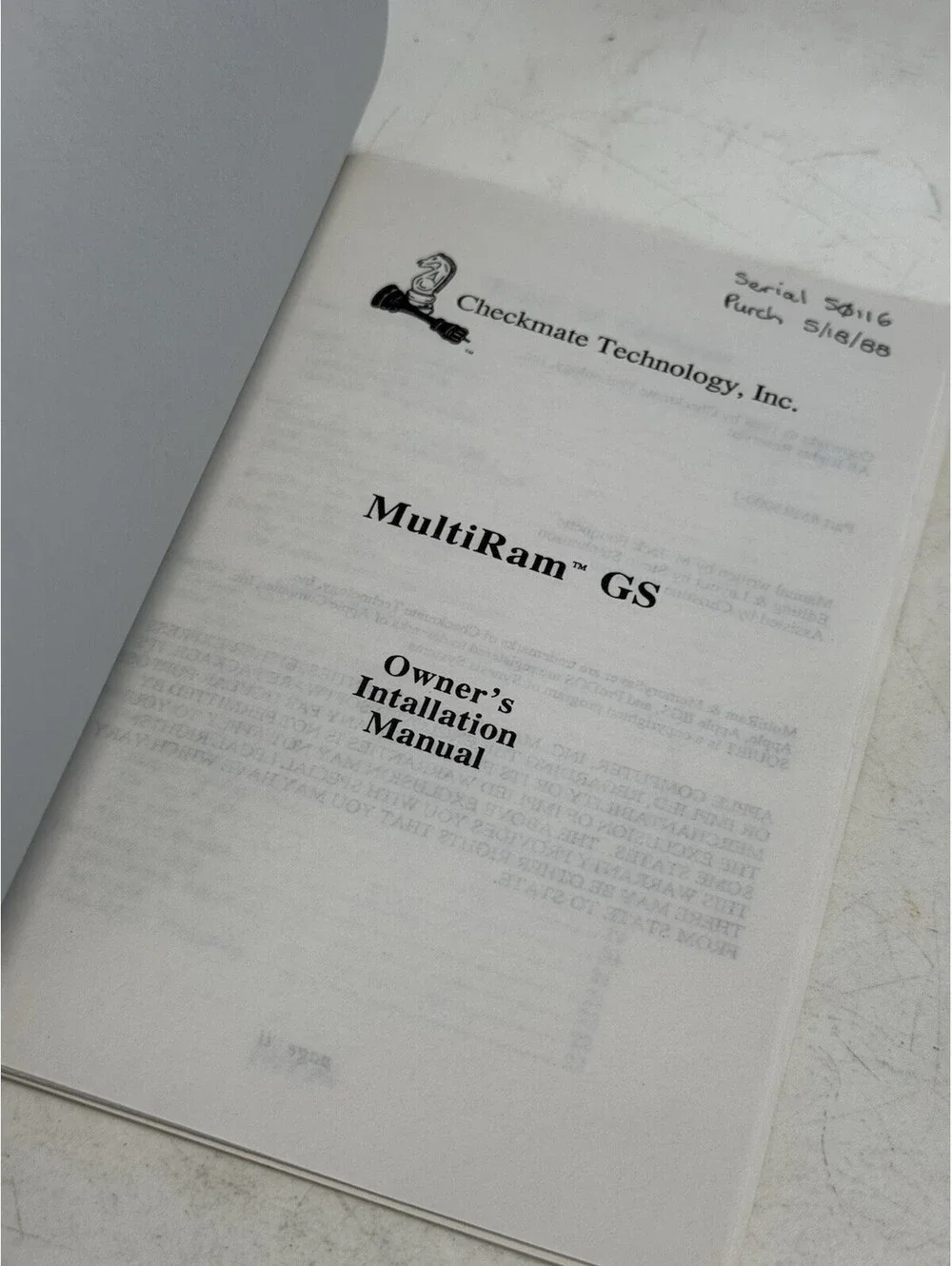 Checkmate Technology Multi Ram Gs Memory Card For Apple Manual